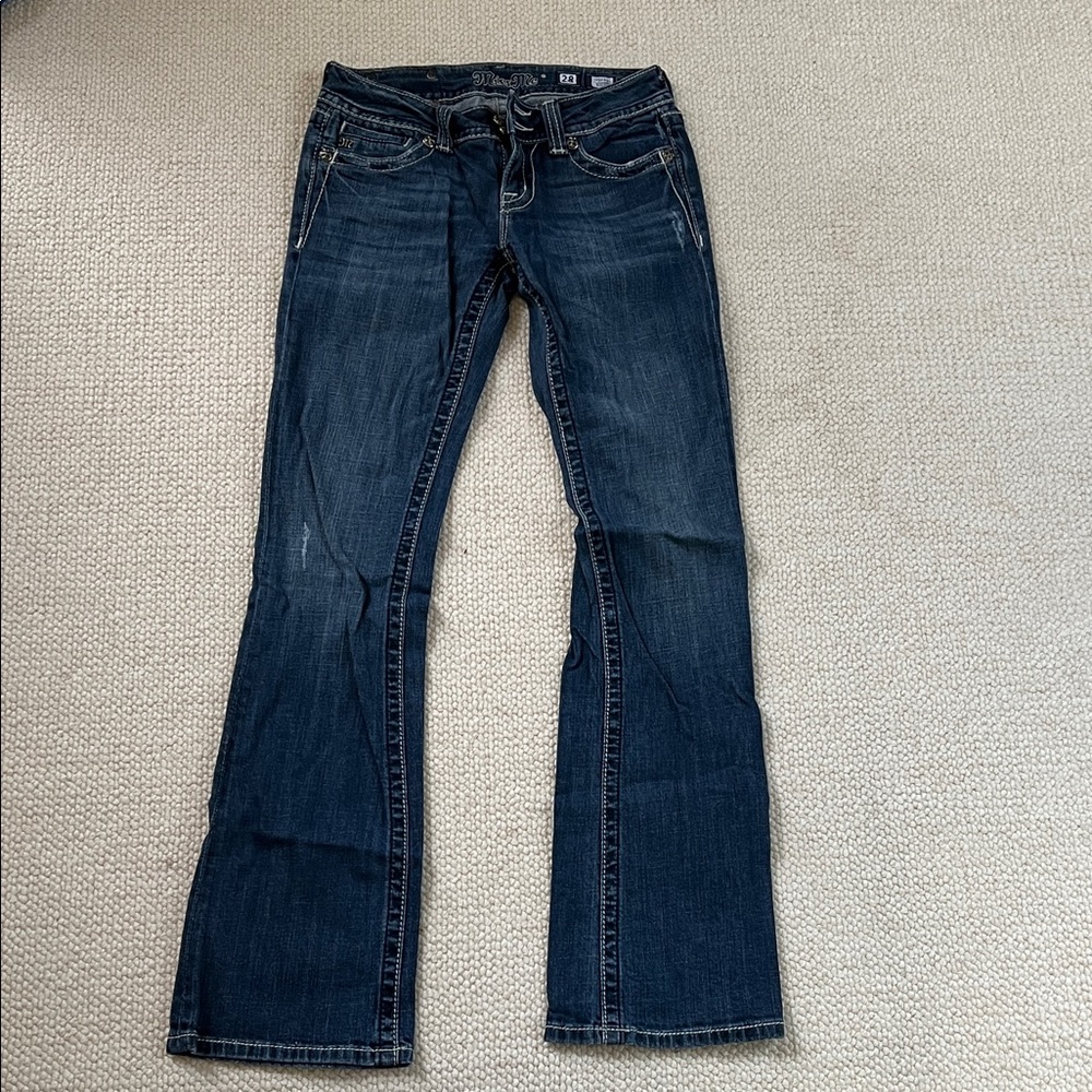 Women’s Miss Me low rise dark blue flared jeans
